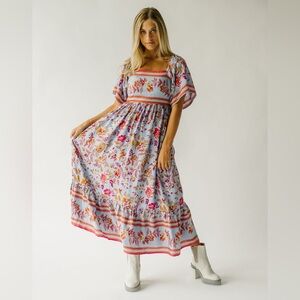 In Loom Floral Printed Periwinkle Dress - Meyers Dress, Piper & Scoot